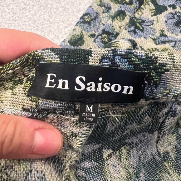 EN SAISON Floral Tapestry Jaquard Passion Crop High Rise Trousers Pants Size - Picture 3 of 5